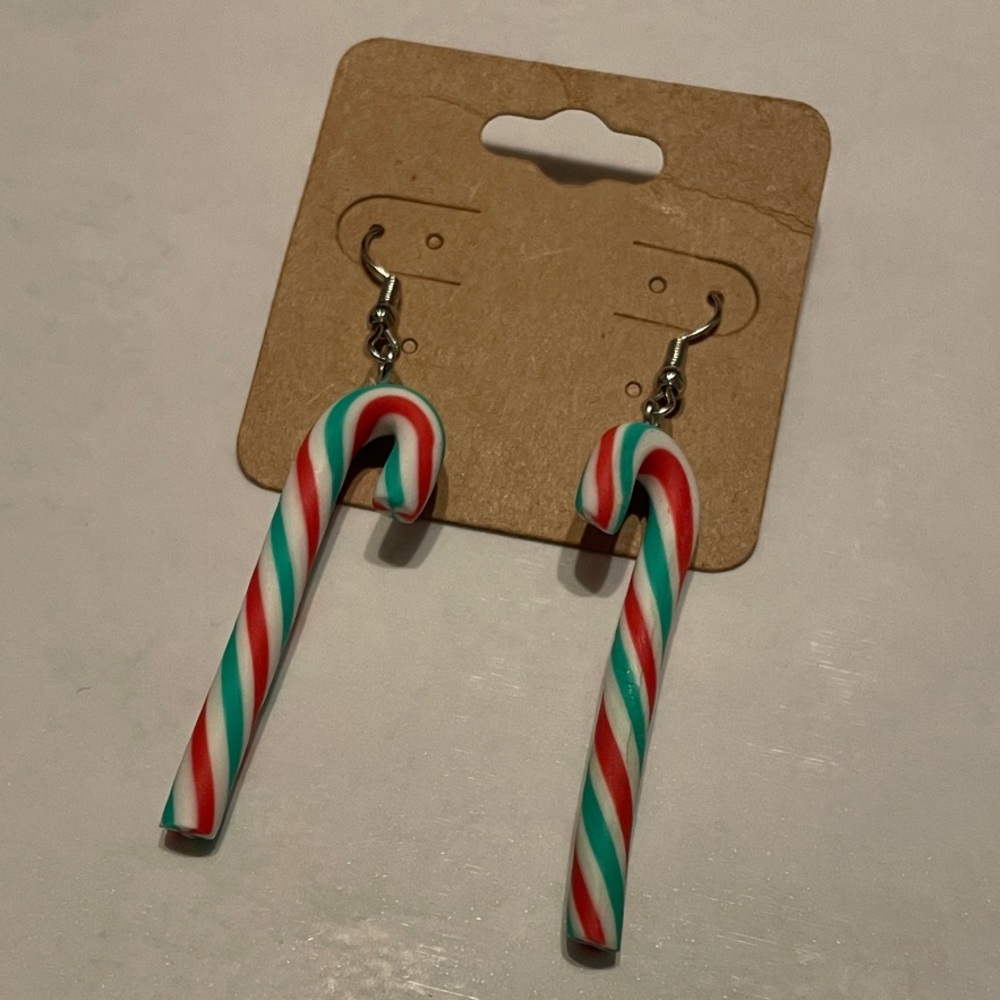 Candy Cane Dangle Earrings